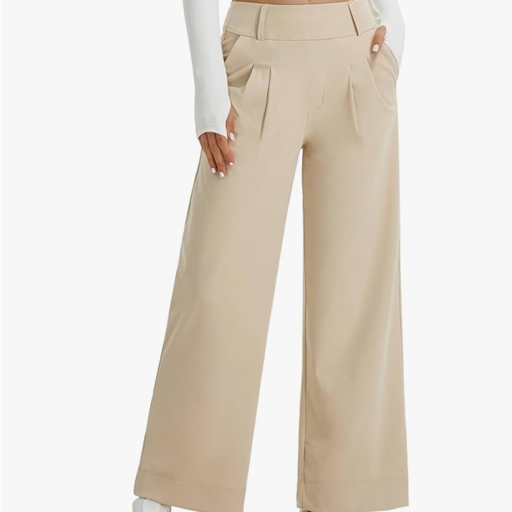 Libian Tan Wide-Leg Women's Pants